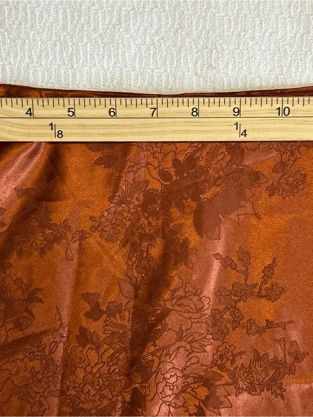 Altar’d State Women’s Medium Copper Floral Satin Midi Maxi Skirt